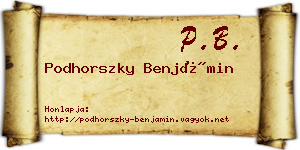 Podhorszky Benjámin névjegykártya