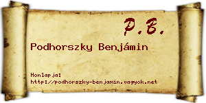 Podhorszky Benjámin névjegykártya