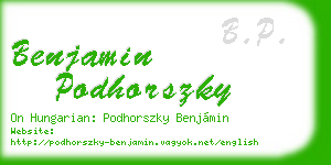 benjamin podhorszky business card